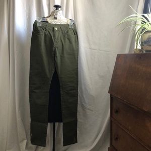 Army green Moto pants